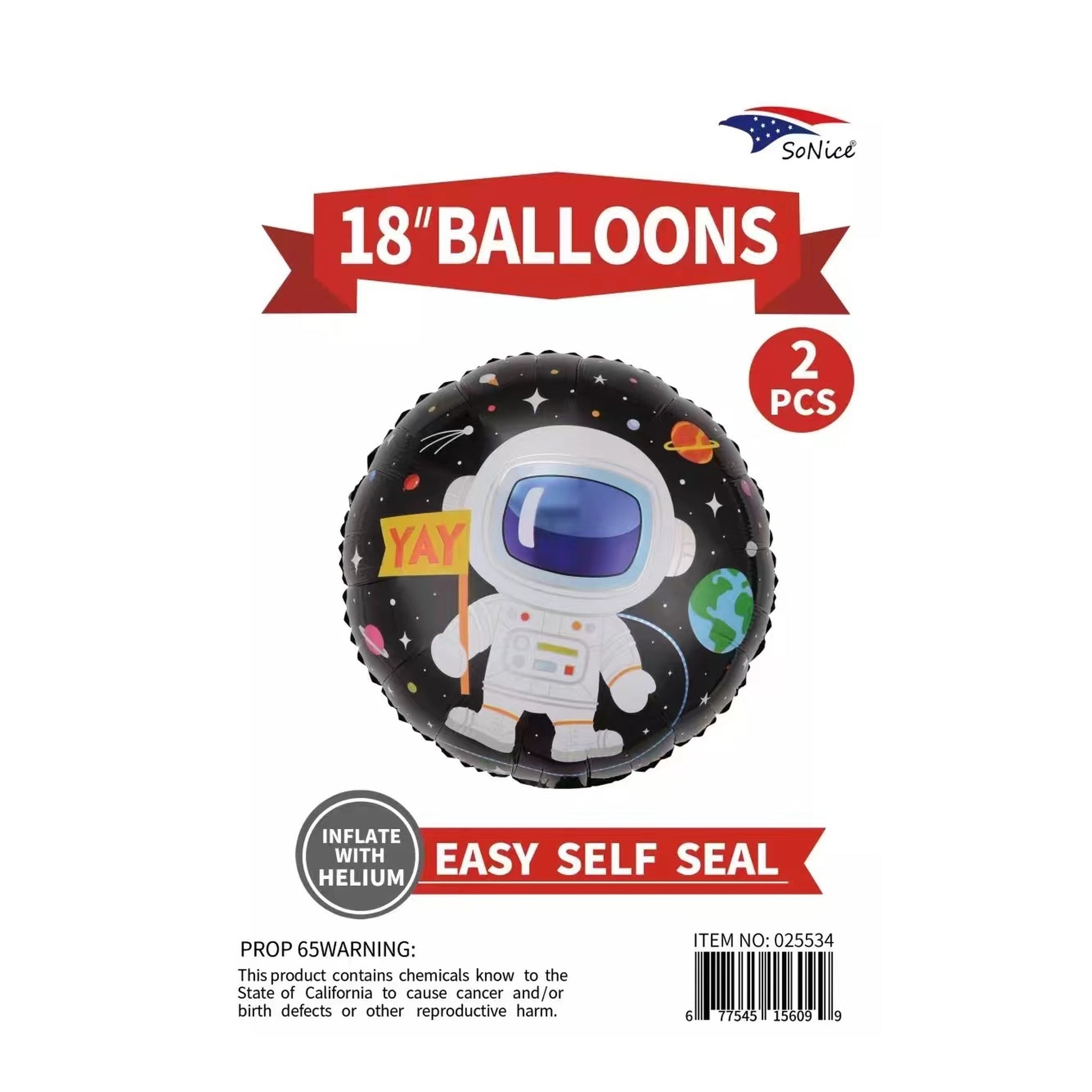 18"Foil Balloon Outer Space 2 pcs